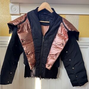 Stylish Black and Copper Women's Coat